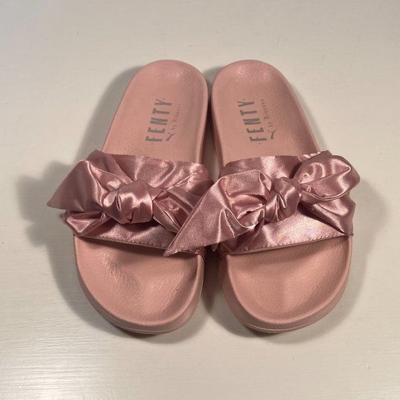Puma Fenty by Rihana Pink Bow Slide Sandals Women Size 7.5 - Picture 4 of 7